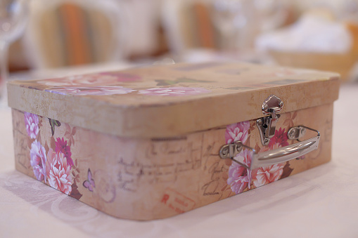 Ornate keepsake box for gifts keeping at a weeding ceremony
