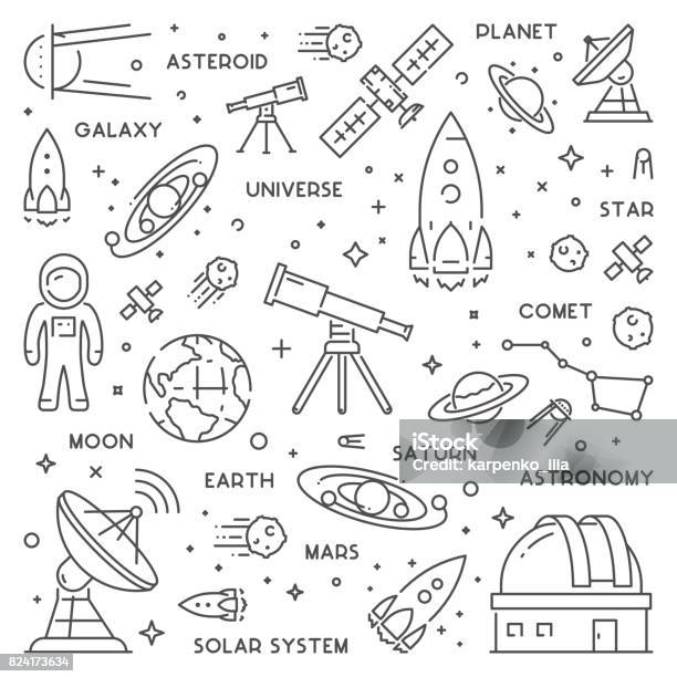 Vecteur Ligne Web Concept Pour Lastronomie Vecteurs libres de droits et plus d'images vectorielles de Espace cosmique - Espace cosmique, Comète, Galaxie