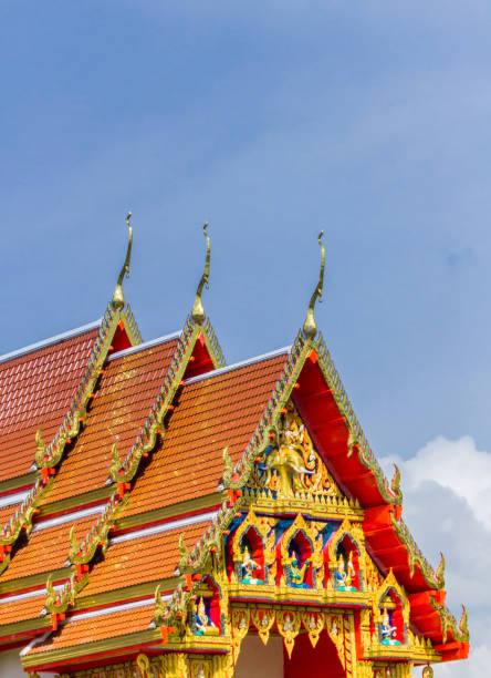 istock Old golden church  and blue sky. 824174640