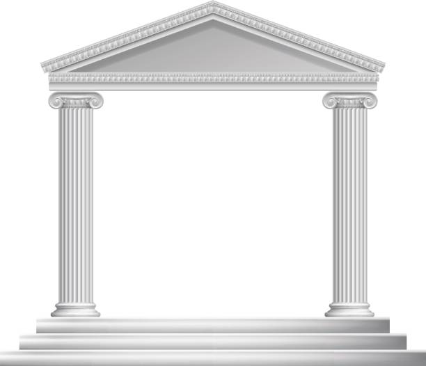ilustraciones, imágenes clip art, dibujos animados e iconos de stock de templo de columna griega - column greece pedestal classical greek