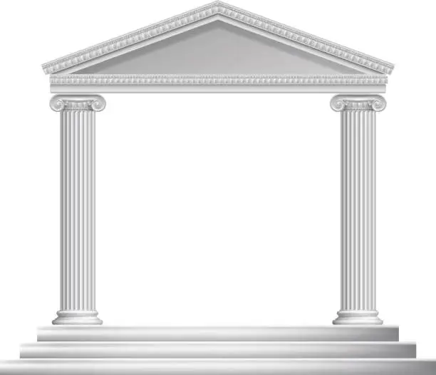 Vector illustration of Greek Column Temple