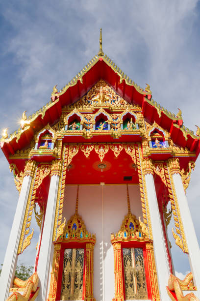 istock Old golden church  and blue sky. 824179576