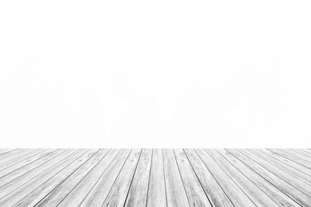 istock Wall texture background surface natural color, with white wood terrace and world map 824186504