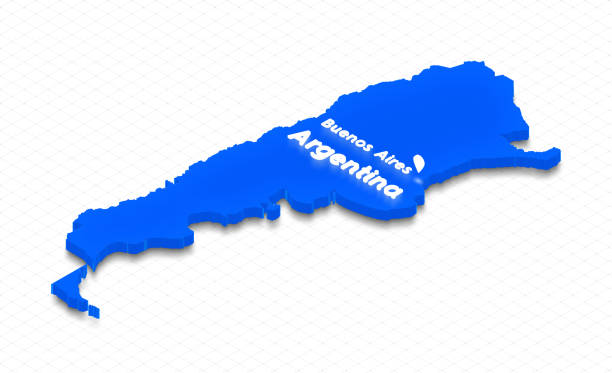 istock Map of Argentina. 3D isometric perspective illustration. 824187484