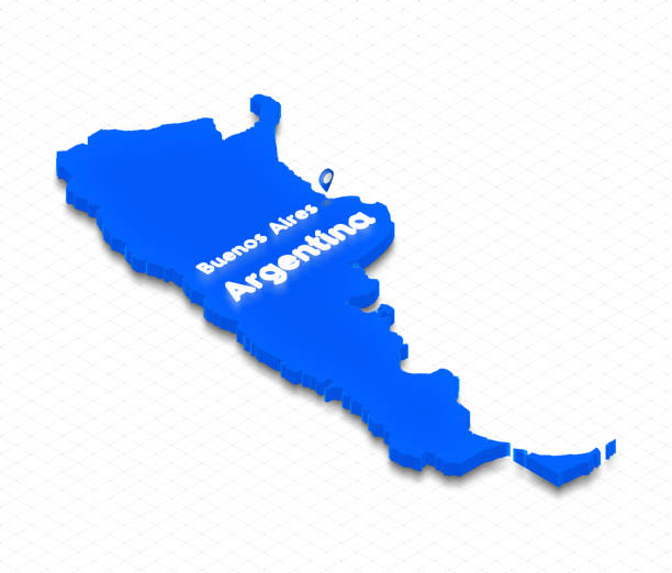 istock Map of Argentina. 3D isometric perspective illustration. 824187512