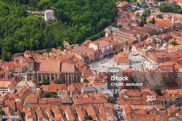 Aerial View Of Brasov Kronstadt Brassó Romania Stock Photo - Download Image Now