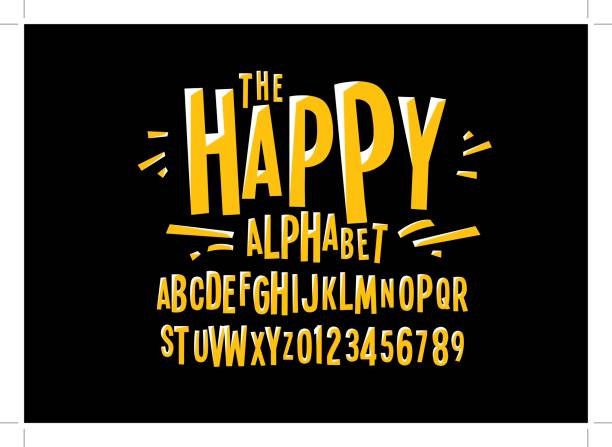 Stylized alphabet Vector of colorful stylized font and alphabet cartoon fonts stock illustrations