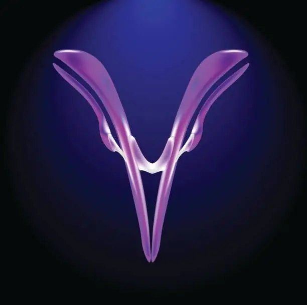 Vector illustration of antibody, high technology microbiology representation, on a dark background