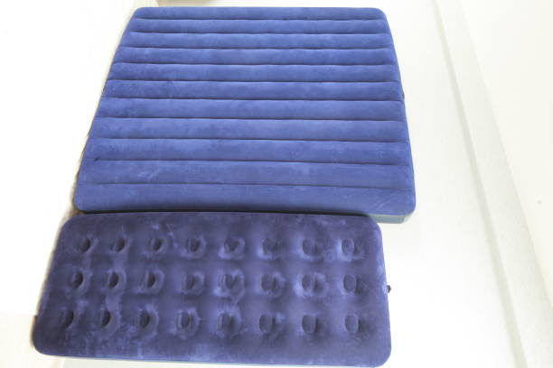 istock Blue inflatable mattress for sleeping and resting 824200850