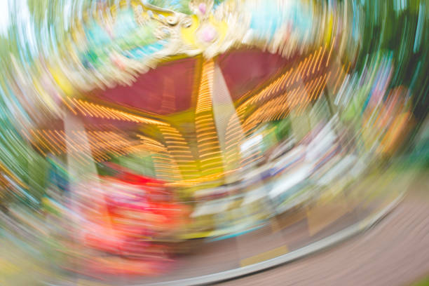 istock Blurred Motion of a Carousel In Amusement Park, Dubna, Russia 824201512