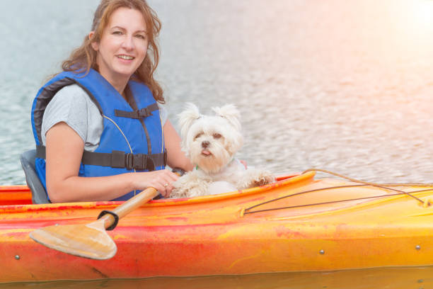 istock Woman and her dog on a kayak 824207318
