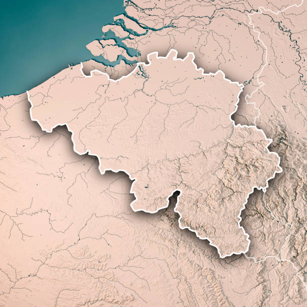 istock Belgium Country 3D Render Topographic Map Neutral Border 824208682