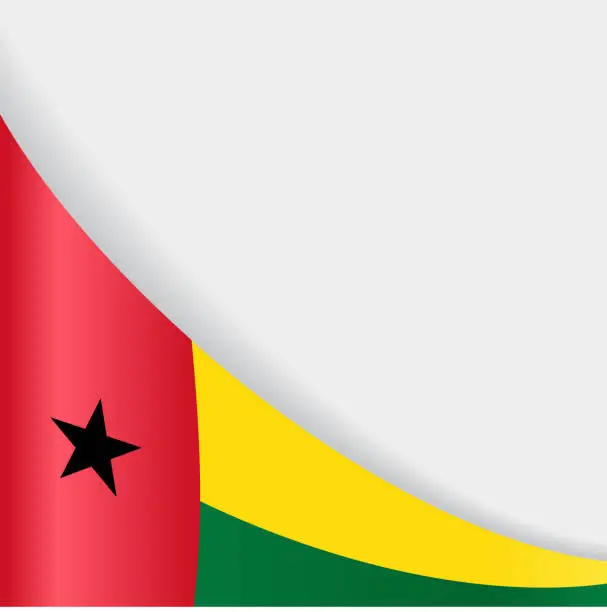 Vector illustration of Guinea-Bissau flag background. Vector illustration.