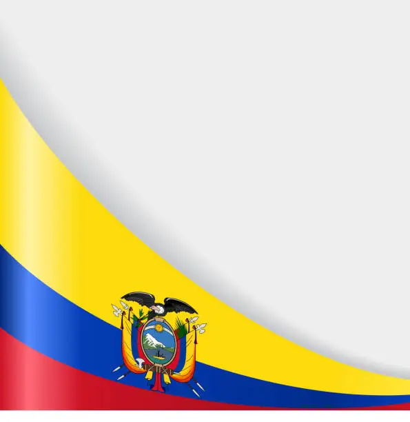 Vector illustration of Ecuadorian flag background. Vector illustration.