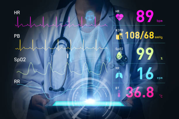 istock vital sign monitoring concept. 3d rendering. abstract mixed media. 824219408