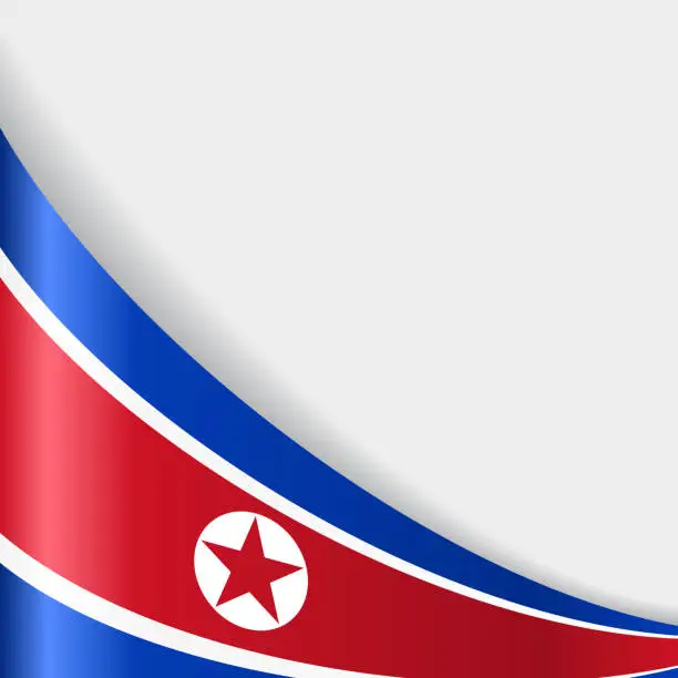 Vector illustration of North Korean flag background. Vector illustration.