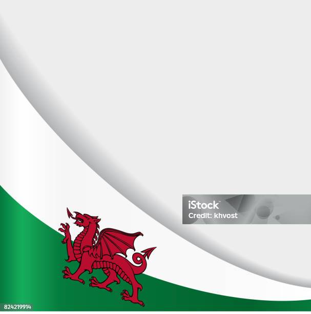 Welsh Flag Background Vector Illustration Stock Illustration - Download Image Now - Drawing - Art Product, Welsh Flag, Backgrounds