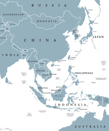 East Asia political map