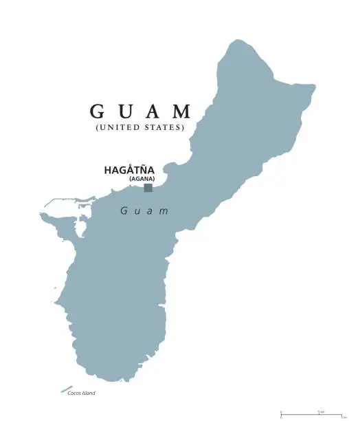 Vector illustration of Guam political map