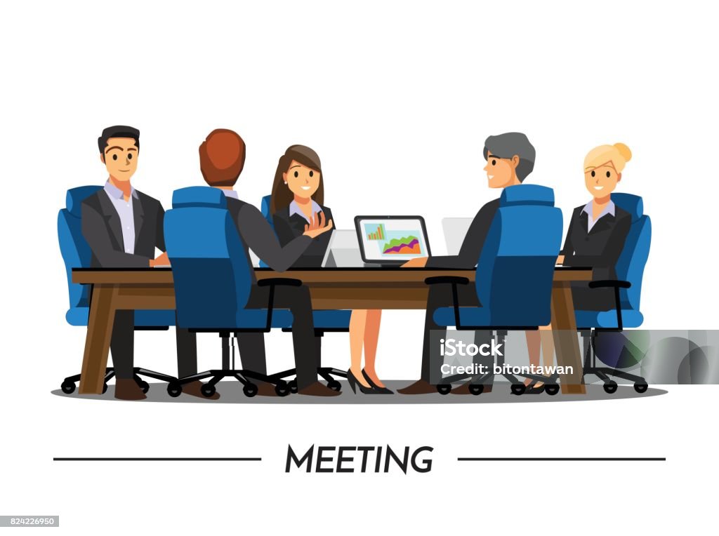Business People teamwork ,Vector illustration cartoon character. Meeting stock vector