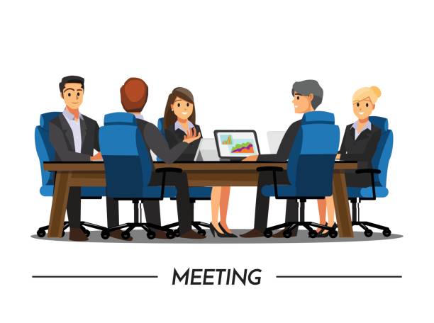Business People teamwork ,Vector illustration cartoon character. Business People teamwork ,Vector illustration cartoon character. business meeting stock illustrations