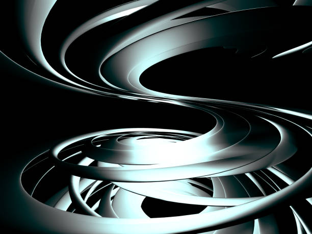 istock Abstract dark metallic curves. Industrial background 824235270