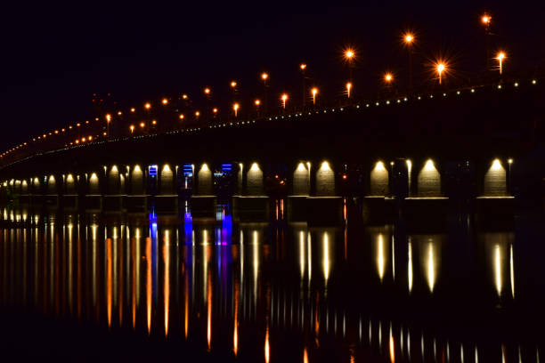 istock Paton Bridge lights, Kiev, Ukraine 824241966
