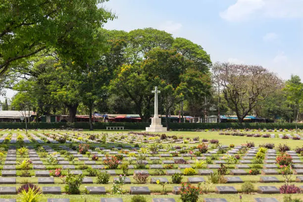 Photo of public war cemetery of allied prisoners of world war II