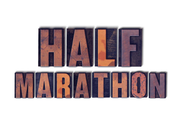 istock Half Marathon Concept Isolated Letterpress Word 824242454