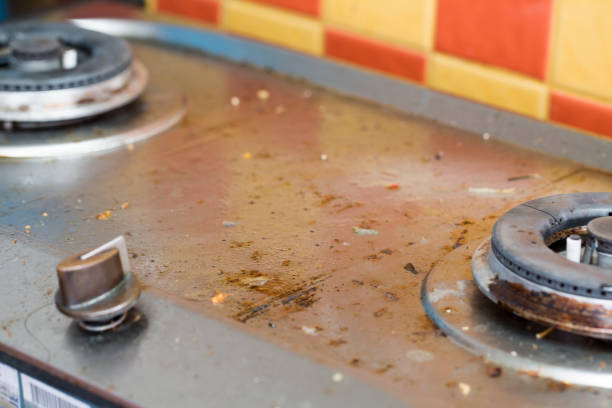 istock Dirty Gas Stove In Kitchen 824244806
