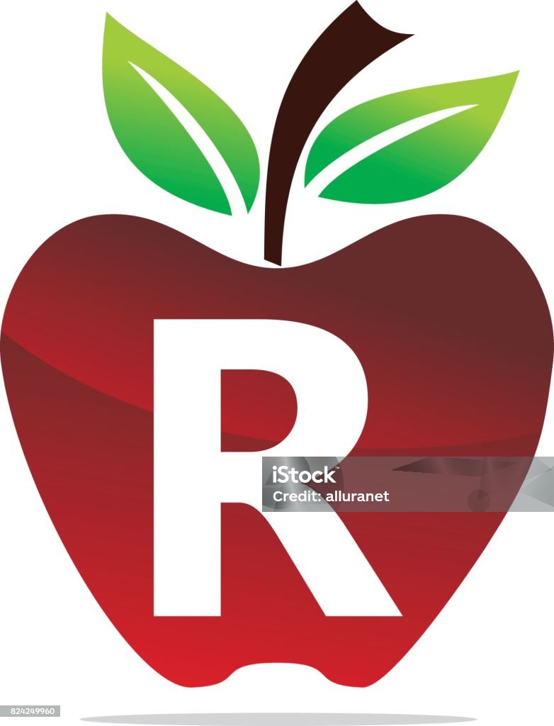 Apple Letter R Vector Apple Letter R Stock Illustration - Download Image Now - Apple - Fruit ...