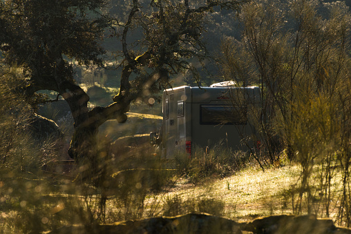 Mobile home in the nature of spain