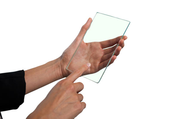 istock Cropped hands of businesswoman using glass interface 824262040