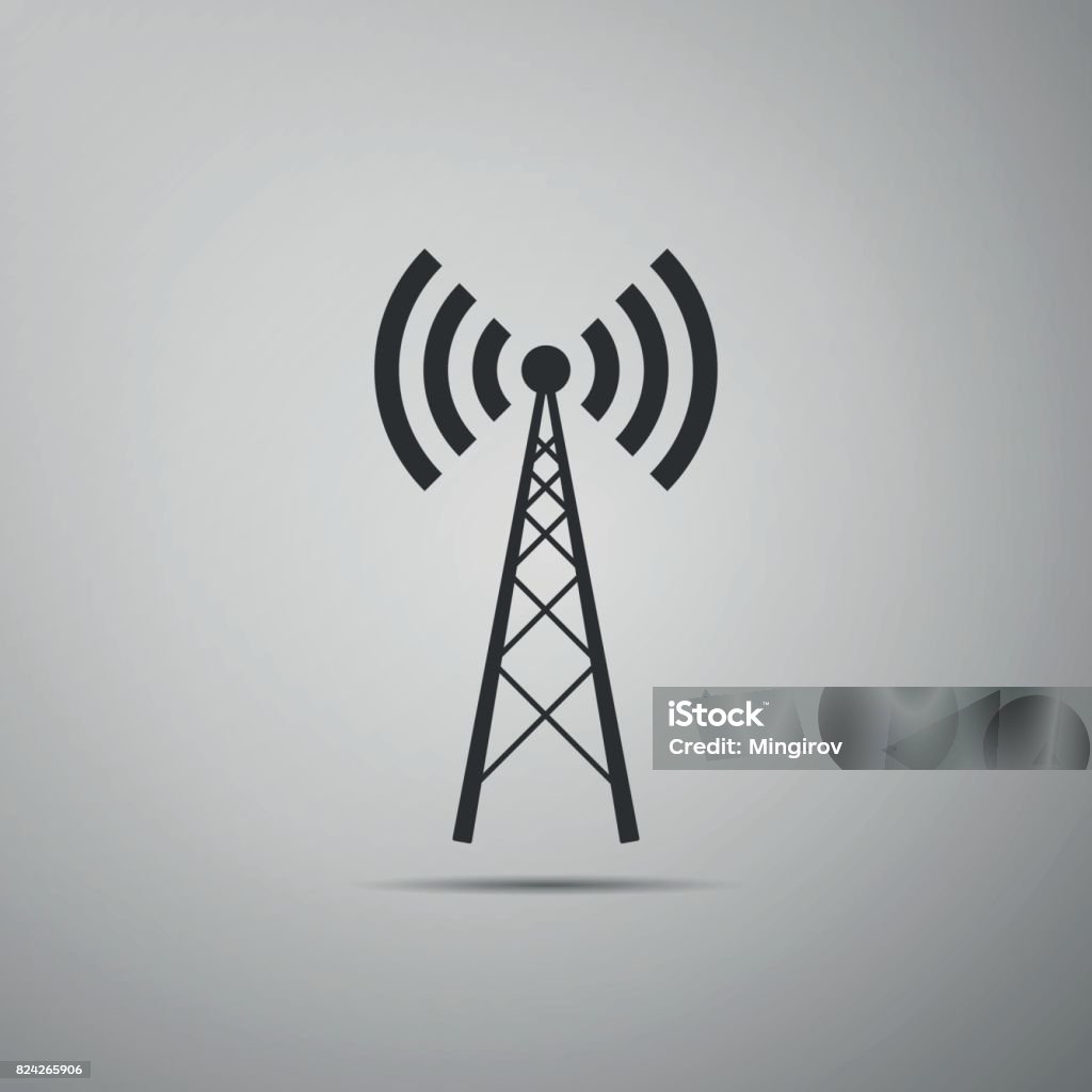 Antenna flat icon on grey background. Vector Illustration Adult stock vector