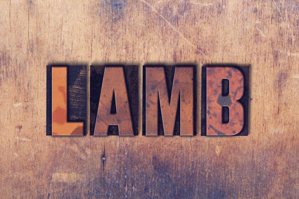 istock Lamb Theme Letterpress Word on Wood Background 824269606