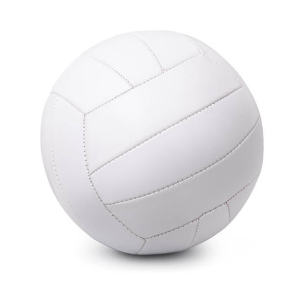 Volleyball White leather volleyball isolated on white volleyball stock pictures, royalty-free photos & images