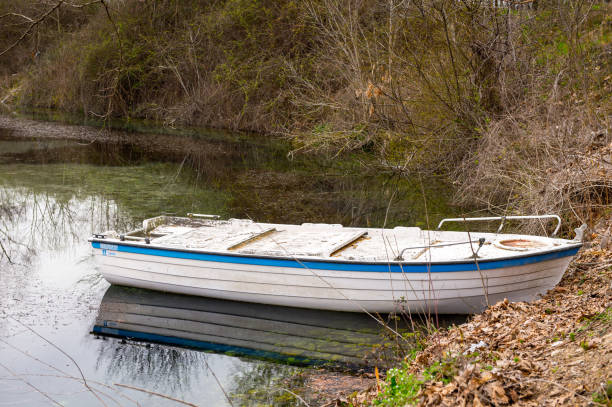 istock Small boat on a lake in Dion, Greece 824287512