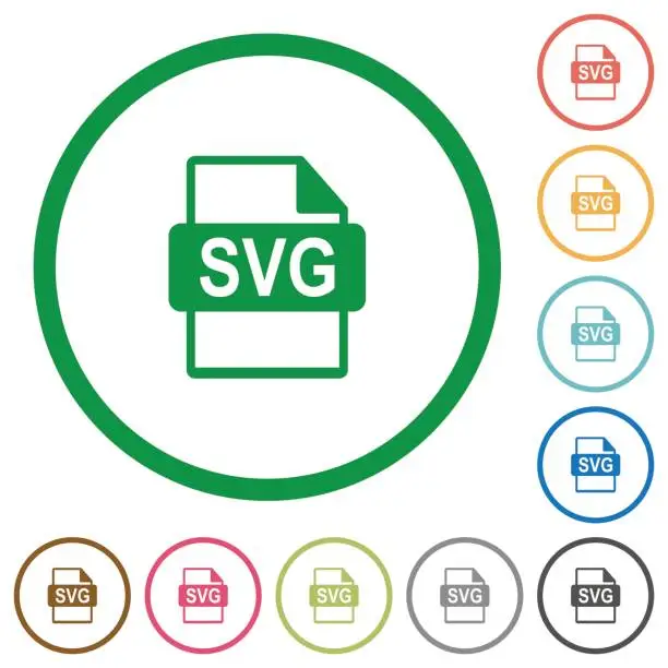 Vector illustration of SVG file format flat icons with outlines