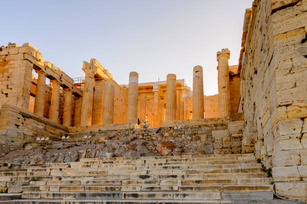 propylaea, 아테네의 아크로폴리스에 게이트웨이 유��네스코 세계 hetiage 사이트입니다. - 16286 뉴스 사진 이미지