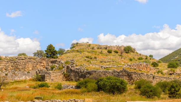 mycenae, center of greek civilization, peloponnese, greece. mycenae is a famous archaeological site in greece. unesco world heritage site - 15851 imagens e fotografias de stock