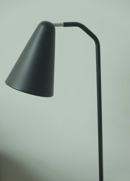 istock Table lamp made of black plastic in bedroom 824319552