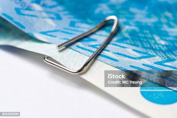 Side View Money And Clip Stock Photo - Download Image Now - Dollar Sign, Hong Kong, Macrophotography