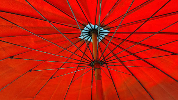 istock Bottom view of red umbrella 824324542