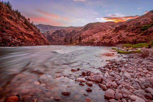 istock Boat Camp and Sunset, Salmon River, Idaho 824328644
