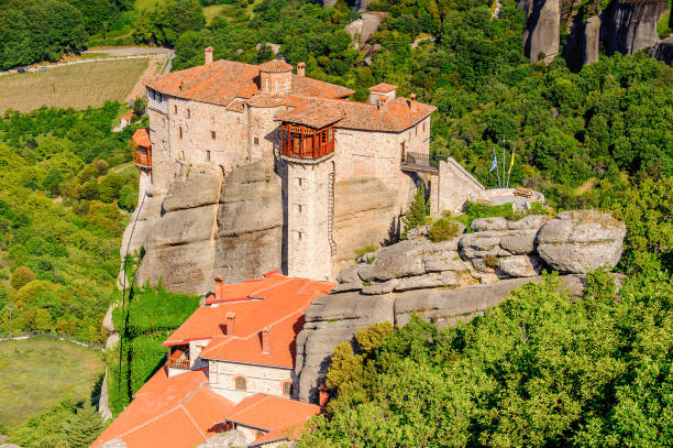 istock Monastery complex in Meteora mountains, Thessaly, Greece. UNESCO World Heritage 824333906