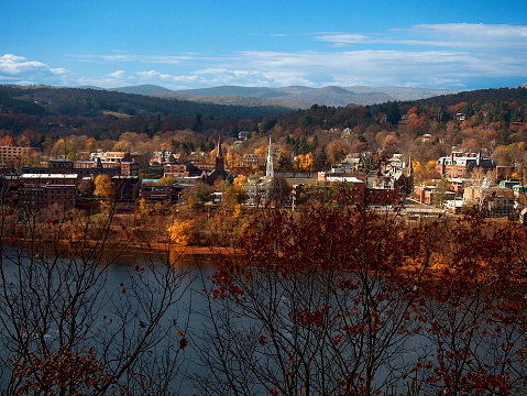 A view of Brattleboro, Vermont and the Connecticut River