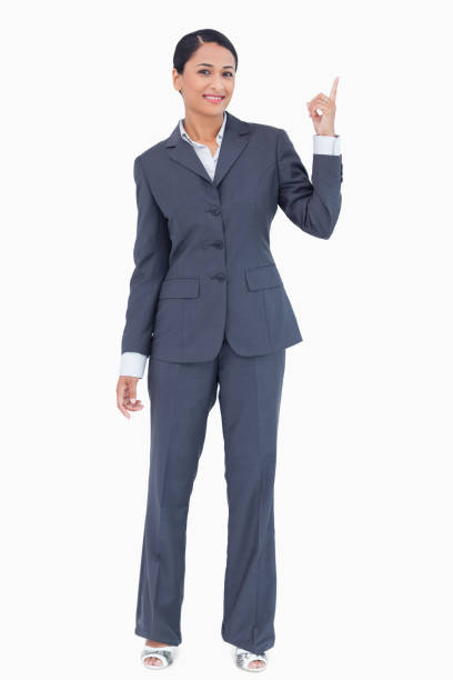 istock Businesswoman pointing up 824340680