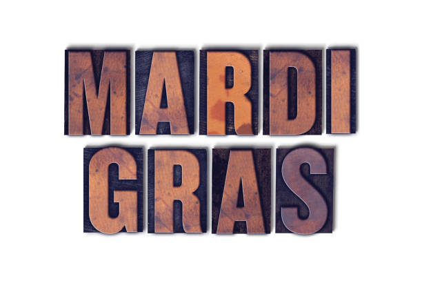 istock Mardi Gras Concept Isolated Letterpress Word 824341464