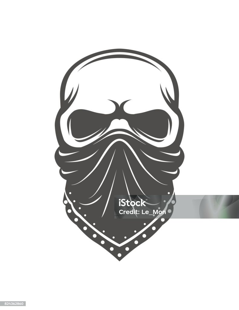 Skull in bandanna. Gangster Bandana stock vector