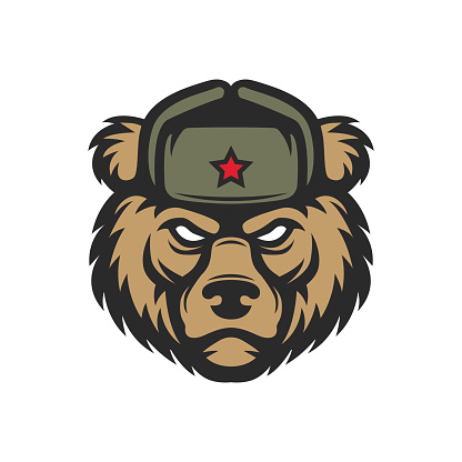 Russian bear in hat